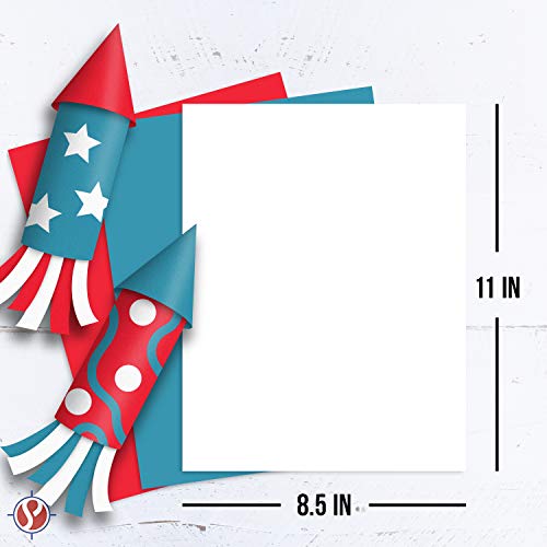 Patriotic Colored Card Stock Paper | 8.5x11" | 4th of July, Labor Day, Arts & Crafts | 100 Sheets