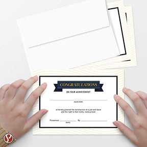 Elegant Congratulations Flat Note Cards | Fill-in-the-Blank | 25 Cards & Envelopes