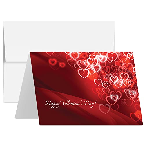 Juego de tarjetas de felicitación del día de San Valentín con diseño de corazón, calidad premium, interior en blanco, perfecto para cualquier ocasión.