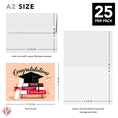 Congratulations Graduation Greeting Cards and Envelopes - Class of 2023 Celebratory Fold Over Greetings