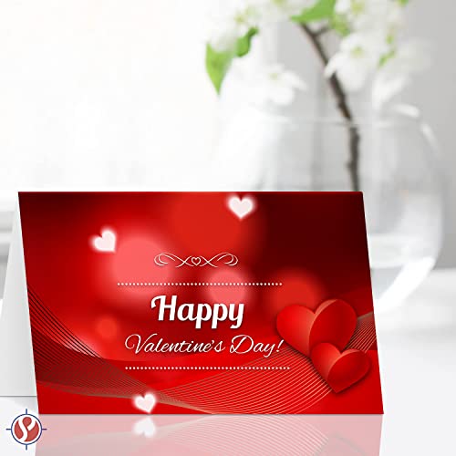 Jumbo Valentine's Day Card & Envelope. Card Size 8.5 X 11 When Open - 5.5 X 8.5 Inches When Folded - Scored for Easy Folding. (2 Per Pack)