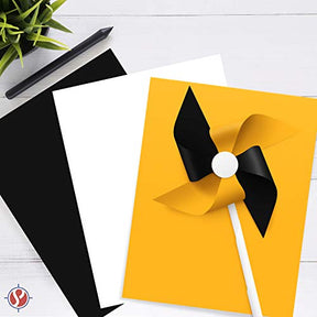 Versátil y elegante: paquete de 100 hojas de papel de cartulina en negro, dorado y blanco para proyectos de bricolaje, saludos, invitaciones y más