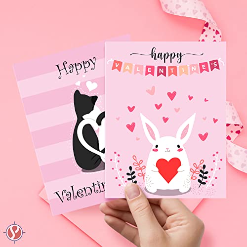 Valentine's Day Ultra Pink Blank Fold Over Cards - 25 Pack