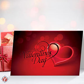 Jumbo Happy Valentine’s Day Cards and Envelopes, Beautiful and Romantic Love Greetings for Husband, Wife, Boyfriend, or Girlfriend | 8.5 x 5.5” (When Folded) | 2 Per Pack (Script Heart)
