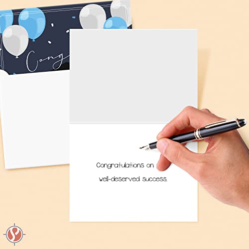 Congrats' Elegant Blue Graduation Greeting Cards and Envelopes - Perfect for Class of 2023