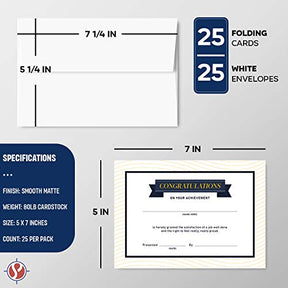 Felicitaciones elegantes tarjetas de notas planas | Completar espacios en blanco | 25 tarjetas y sobres