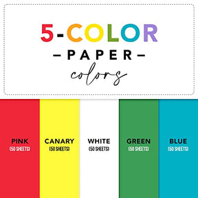 250 hojas de papel multicolor brillante de 8,5 x 11 para arte y manualidades, invitaciones y mucho más.