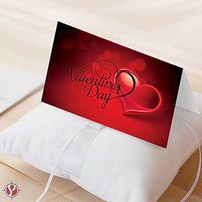 Jumbo Happy Valentine’s Day Cards and Envelopes, Beautiful and Romantic Love Greetings for Husband, Wife, Boyfriend, or Girlfriend | 8.5 x 5.5” (When Folded) | 2 Per Pack (Script Heart)