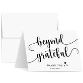 Beyond Grateful Thank You So Very Much Greeting Cards, Blank White Interior | A2 | 25 per Pack