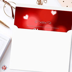 Valentine's Day Cards - 25 Pack with Beautiful Hearts Design and Premium Quality Blank Cards and Envelopes - A2 Size and 80lb Cover - Great for Any Occasion