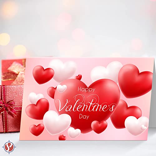 Jumbo Valentine's Day Card & Envelope Set (8.5x11 inches, Folded: 5.5x8.5 inches, Scored for Easy Folding, 2 per Pack)