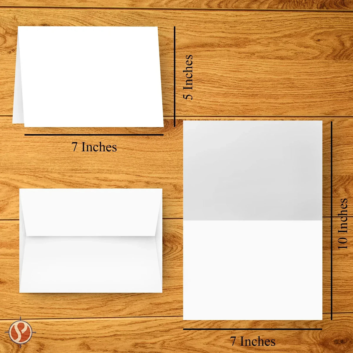 5" X 7" Heavyweight Blank White Greeting Card Sets - 30 Cards & Envelopes FoldCard