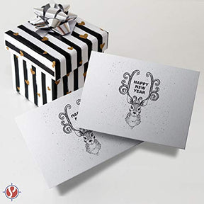 5” x 7” Curious Metallic Flat Note Cards - Ice Silver Cardstock Smooth and Beautiful Shine Finish - 111lb Cardstock | 25 Per Pack FoldCard