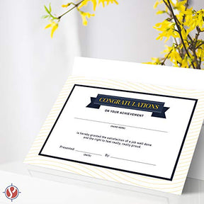 Elegant Congratulations Flat Note Cards | Fill-in-the-Blank | 25 Cards & Envelopes