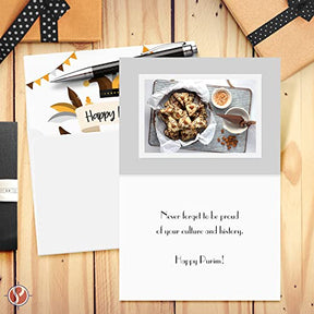 Elegant Gold & Brown Purim Greeting Cards