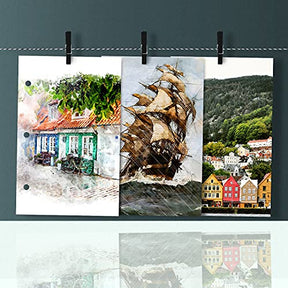 Versátil papel de media carta, perforado con 3 orificios, para carpetas y portapapeles, blanco brillante, 8,5 x 5,5 pulgadas