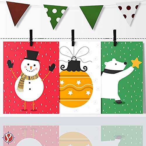 Papel de colores festivos para manualidades de Navidad y Año Nuevo | 200 hojas | 8.5 x 11" | Bond de 24 lb, Texto de 60 lb (90 g/m²) | Rojo, Verde, Blanco
