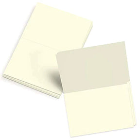 5x7 Blank Cream/Off-White/Natural Pre-Scored Cardstock – Bulk Set of 50 FoldCard