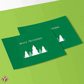 5x7” Holiday Green Flat Note Cards, 65lb (176gsm) | 50 Per Pack FoldCard