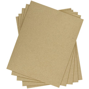 8 1/2 x 11" Brown Kraft Chipboard | Medium Weight 30Pt. (624gsm) Cardboard Sheets - 50 per Pack FoldCard