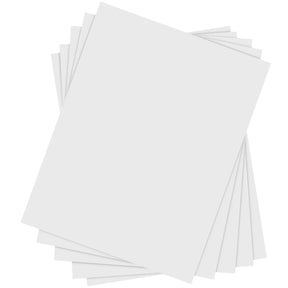 8.5 x 11 Chipboard Medium Weight 30Pt (Point) Cardboard Scrapbook Sheets | White Boards | 50 Sheets per Pack FoldCard