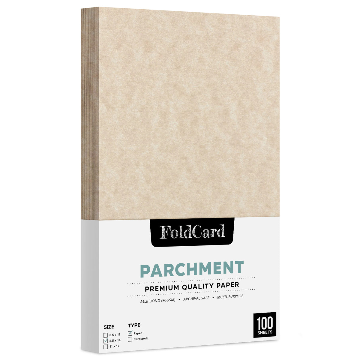 8.5 x 14 Parchment Paper 24lb Text 90gsm 100 Sheets