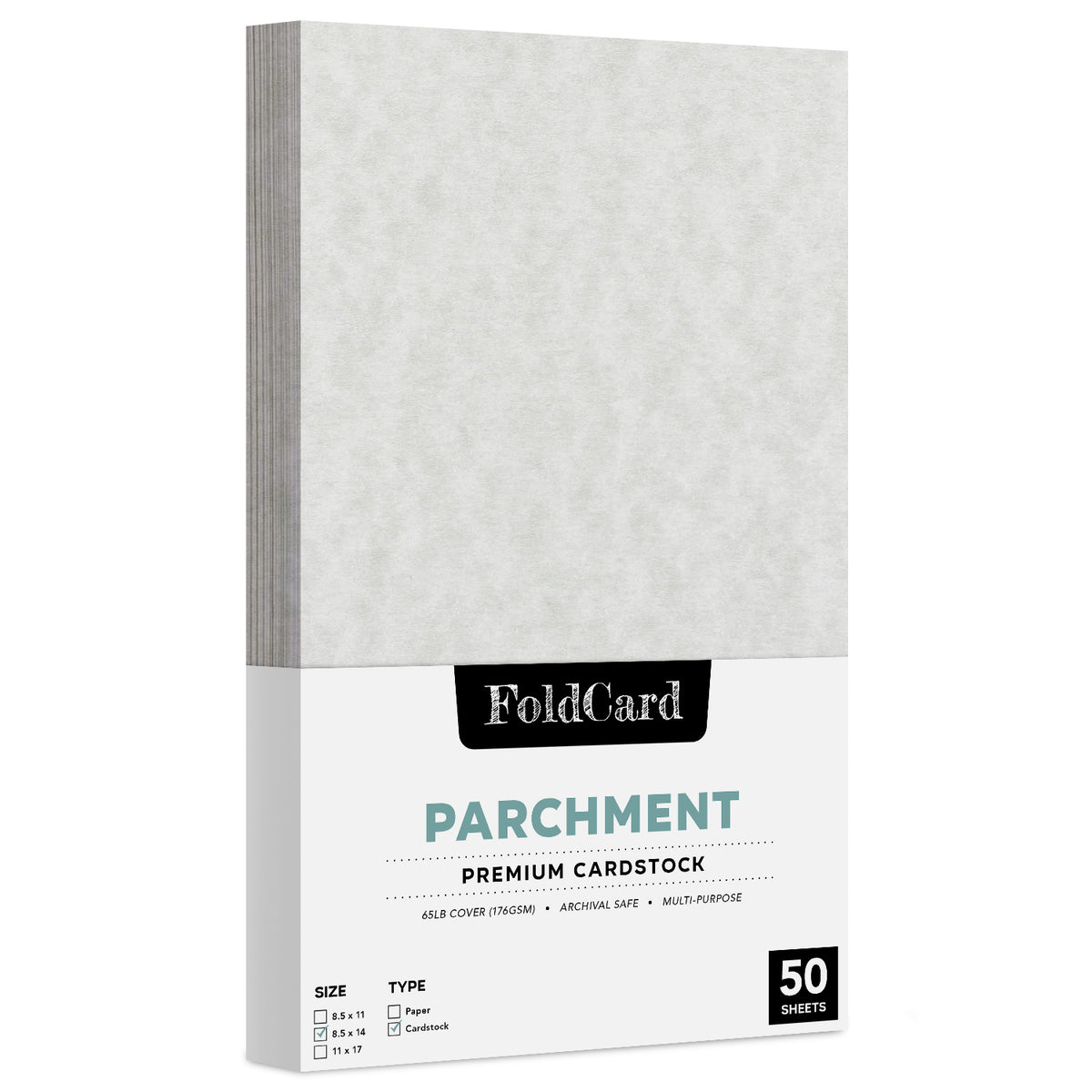 8,5 x 14 Papel pergamino Cubierta de 65 lb 176 g/m² 50 hojas