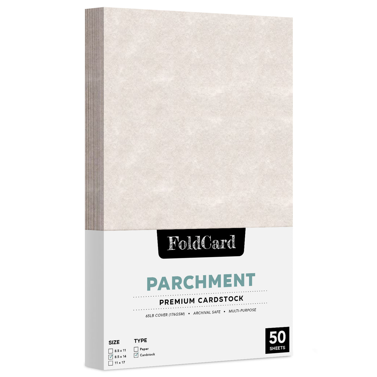 8.5 x 14 Parchment Paper 65lb Cover 176 gsm 50 Sheets