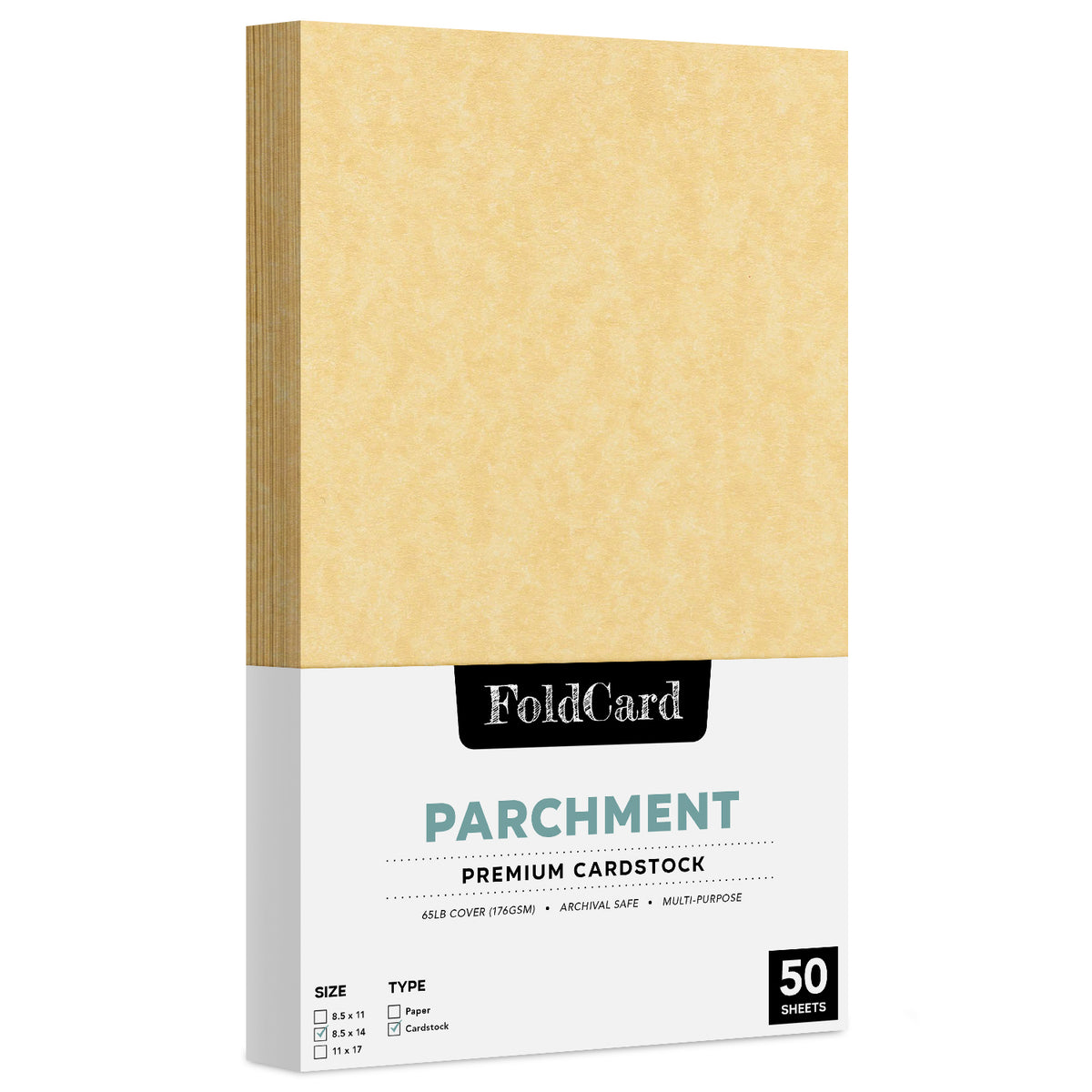 8.5 x 14 Parchment Paper 65lb Cover 176 gsm 50 Sheets