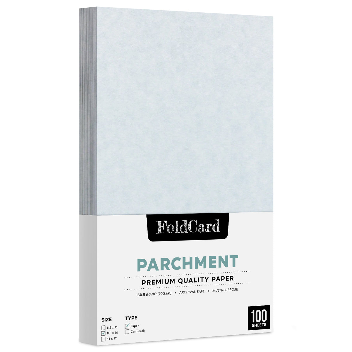 8.5 x 14 Parchment Paper 24lb Text 90gsm 100 Sheets