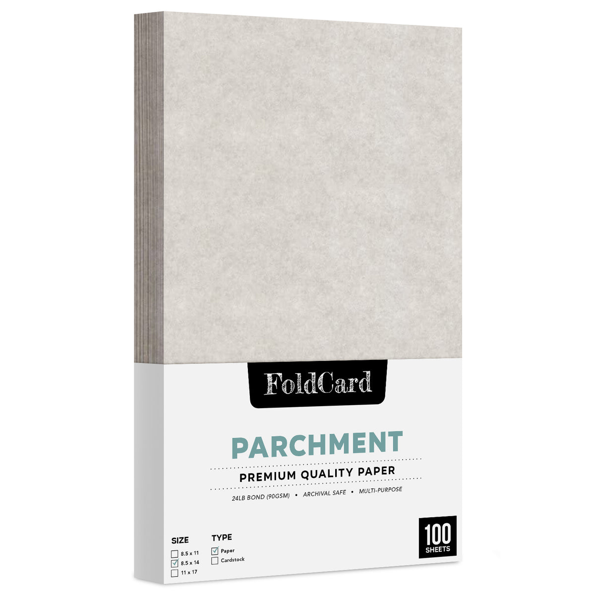 8.5 x 14 Parchment Paper 24lb Text 90gsm 100 Sheets
