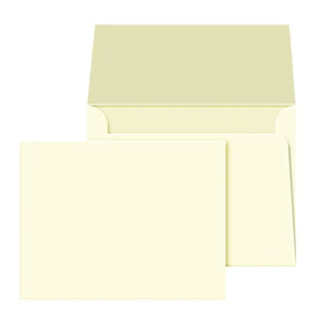 A2 Blank Cream / Natural / Off-White Blank Flat Note Cards with Envelopes | 4.25 x 5.5 inches | Heavyweight 80lb Cover (216gsm) Card Stock | 50 per Pack FoldCard