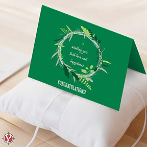 A2 Blank Green Greeting Cards with Red Envelopes 25 Cards and 25 Envelopes Per Pack FoldCard