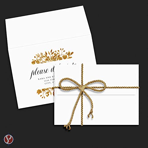 A2 Blank White Envelopes – For 4.25" x 5.5" Greeting Cards, Invitations, Postcards | 4 3/8" x 5 3/4" | 24lb Bond (90gsm) Square Flap | 100 per Pack FoldCard