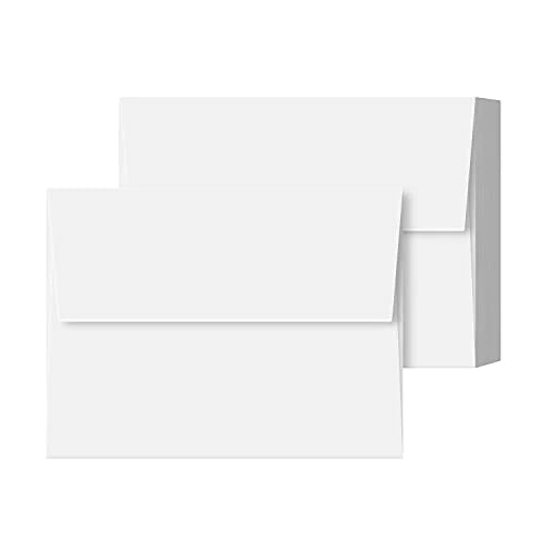 A2 White Envelopes, Gummed Flap – Fits 4.25 x 5.5” Greeting Cards, Wedding & Party Invitations, Bridal Showers, Announcements, Photos | 4 3/8” x 5 3/4” | 24lb Bond (60lb Text) | 25 per Pack FoldCard