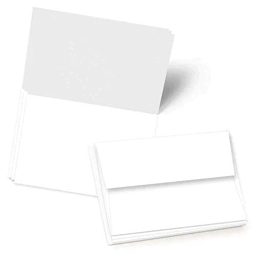 A4 4 x 6 when folded heavyweight blank white greeting cards with