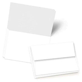 A4 - 4" x 6" (When Folded) Heavyweight Blank White Greeting Cards with Envelopes - 50 Cards & Envelopes FoldCard