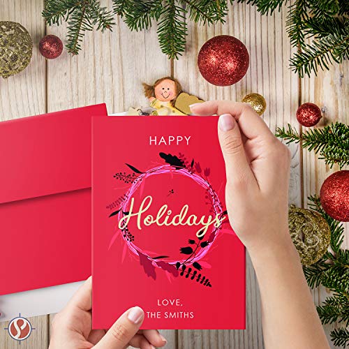 A7 Red Blank Greeting Cards with Envelopes - 5” x 7” (Folded) | 25 per Pack FoldCard