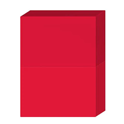 A7 Red Half Fold Blank Greeting Cards 5” x 7” (Folded) | 50 Cards per Pack FoldCard