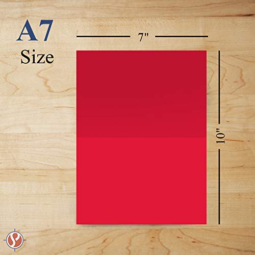 A7 Red Half Fold Blank Greeting Cards 5” x 7” (Folded) | 50 Cards per Pack FoldCard