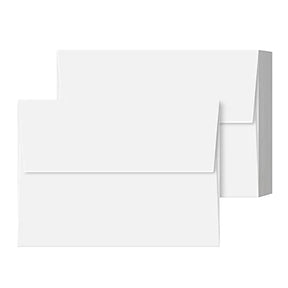 A7 White Envelopes, Gummed Flap – Fits 5 x 7” Greeting Cards, Wedding & Party Invitations, Bridal Showers, Announcements, Photos | 5 1/4” x 7 1/4” | 24lb Bond (60lb Text) | 25 per Pack FoldCard