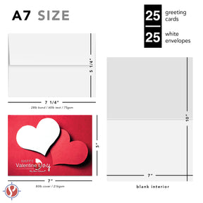 Love's Embrace: Red and White Heart Greeting Cards for a Romantic Valentine's Day Celebration with your Husband, Wife, Boyfriend, or Girlfriend