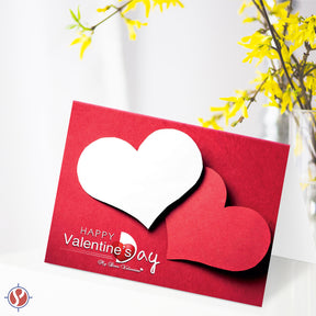 Love's Embrace: Red and White Heart Greeting Cards for a Romantic Valentine's Day Celebration with your Husband, Wife, Boyfriend, or Girlfriend