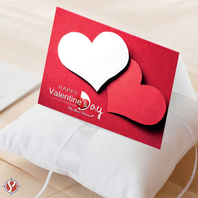 Abrazo de amor: Tarjetas de felicitación con corazones rojos y blancos para una celebración romántica del Día de San Valentín con su esposo, esposa, novio o novia 