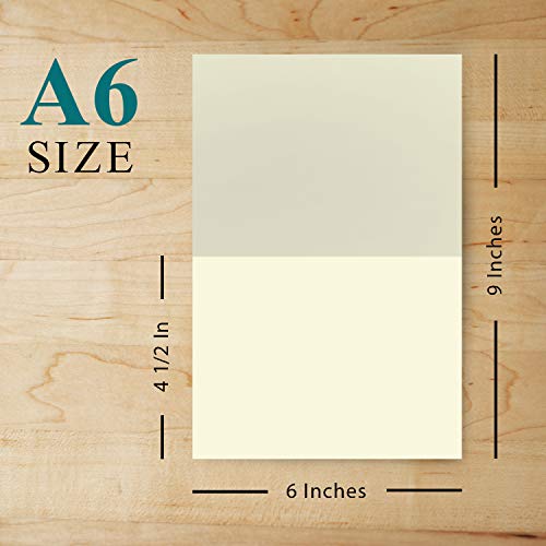 Blank Cream Folding Greeting Cards - 4.5 x 6 Inches (When Folded) - Durable and Thick 80lb (216gsm) Card Stock - 50 Cards and Envelopes per Pack FoldCard