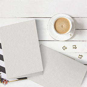Blank Gray Foldover Cards with Envelopes – 5 x 7 Inches (When Folded) | Premium Quality 67lb (148gsm) Vellum Bristol | 50 per Pack FoldCard