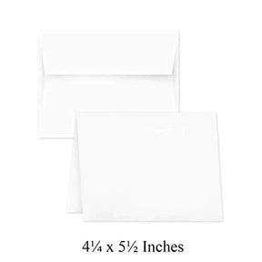 Blank Greeting Card Set With Envelope - for Business, Invitations, Bridal Shower, Holiday Cards, Birthday, Weddings | 4.25" x 5.5" Inches | Bulk Set of 50 FoldCard