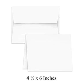Blank Greeting Card Set With Envelope - for Business, Invitations, Bridal Shower, Holiday Cards, Birthday, Weddings | 4.5" x 6" Inches | Bulk Set of 50 FoldCard
