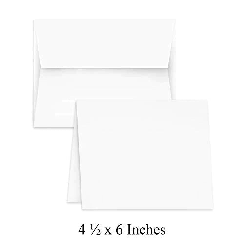 Blank Greeting Card Set With Envelope - for Business, Invitations, Bridal Shower, Holiday Cards, Birthday, Weddings | 4.5" x 6" Inches | Bulk Set of 50 FoldCard