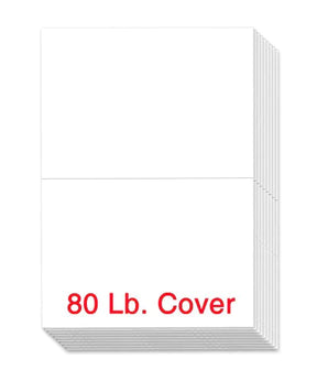 Blank Half Fold Greeting Cards - 8.5 x 5.5 Heavyweight White Card Stock Paper - Bulk Pack of 100 Cards FoldCard